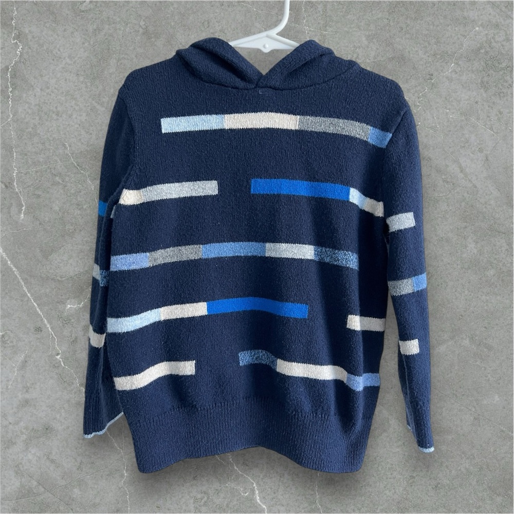 Navy Blue Striped Men's Sweater